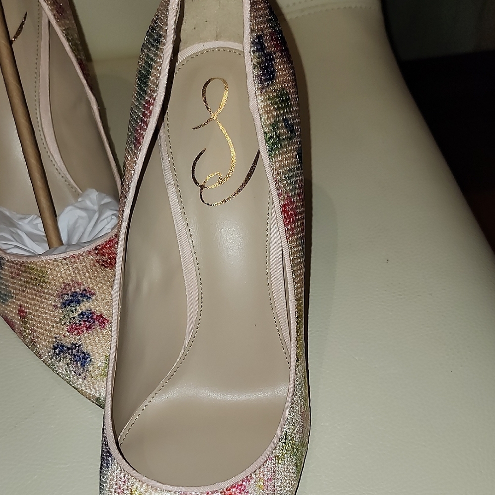 New - Sam Edelman "Hazel" Floral Sequin Heels - Picture 12 of 13